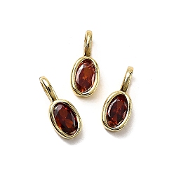 Красный Овальные латунные микро проложит кубических прелести диоксида циркония, стойки покрытие, долговечный, без кадмия и без свинца, золотые, красные, 12x5x4 мм, отверстие : 3.5x2 мм
