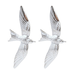 Нержавеющая Сталь Цвет 304 из нержавеющей стали серьги, птица, цвет нержавеющей стали, 48x23 мм