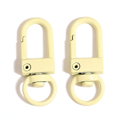 Light Goldenrod Yellow Spray Painted Alloy Swivel Clasps, Swivel Snap Hook Clasps, Light Goldenrod Yellow, 31.5x12.5mm