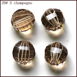 BurlyWood Imitation Austrian Crystal Beads, Grade AAA, Faceted, Round, BurlyWood, 10mm, Hole: 0.9~1mm