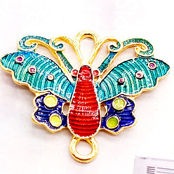 gold Bun diy Hanfu cheongsam pressed placket tassel pendant pendant double hanging alloy dripping oil cloisonné butterfly