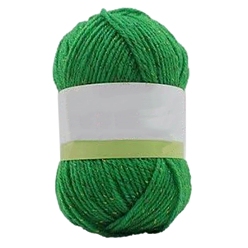 Lime Green Acrylic Fibers & Polyester Yarn, with Golden Silk Thread, for Weaving, Knitting & Crochet, Lime Green, 2~2.5mm