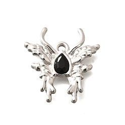 Реактивный Самолет 304 подвески из нержавеющей стали, со стразами, цвет нержавеющей стали, бабочка, струя, 24x23x4 мм, отверстие : 2 мм