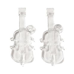 Clear Transparent Acrylic Big Pendants, Violin Charms, Clear, 55x22x5.5mm, Hole: 3mm, about 167pcs/500g