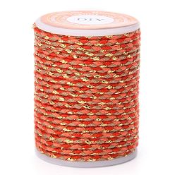 Orange 4-Ply Polycotton Cord Metallic Cord, Handmade Macrame Cotton Rope, for String Wall Hangings Plant Hanger, DIY Craft String Knitting, Orange, 1.5mm, about 4.3 yards(4m)/roll