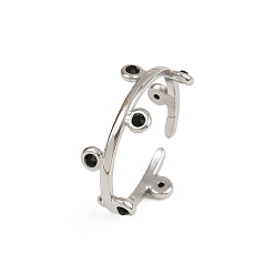 Реактивный Самолет 304 открытые манжеты из нержавеющей стали Rhinetson для женщин, цвет нержавеющей стали, круглые, струя, 1.5~7.5 мм, внутренний диаметр: регулируемый