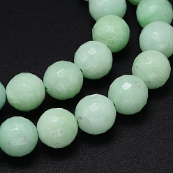 Myanmar Jade Synthetic Myanmar Jade (Glass) Beads Strands, Faceted, 10mm, Hole: 1mm, about 40pcs/strand, 16 inch