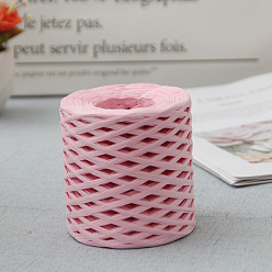 Pearl Pink Raffia Ribbon, Packing Paper String, Raffia Twine Paper Cords for Gift Wrapping and Weaving, Pearl Pink, 3~4mm, about 218.72 Yards(200m)/Roll
