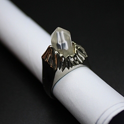 Хрусталь Кольца-манжеты с кристаллами натурального кварца, шестиугольник призма, широк: 8 мм