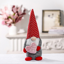 Сердце День Святого Валентина тканевые куклы-гномы, статуэтки, украшения, для дома, витрины, украшения рабочего стола, сердце, 120x110x370 мм