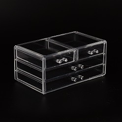 Clear Cuboid Plastic Bead Containers, 4 Compartments, Clear, 23.9x13.5x10.5cm