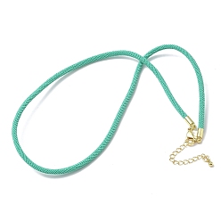 Средний Аквамарин 3 изготовление ожерелий из нейлонового шнура миланского плетения толщиной ☐ мм, с латунными выводами и 304 застежками из лобстера из нержавеющей стали, золотые, стойки покрытие, долговечный, средний аквамарин, 17.83 дюйм (45.3 см)