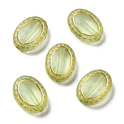 Yellow Green Transparent Acrylic Beads, Oval, Yellow Green, 17.5x13x6mm, Hole: 1.6mm, about: 610pcs/500g