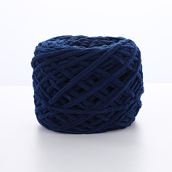 Midnight Blue Soft Crocheting Polyester Yarn, Thick Knitting Yarn for Scarf, Bag, Cushion Making, Midnight Blue, 6mm