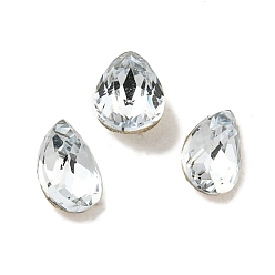 Свет Сапфира Стеклянные стразы кабошоны, задние и задние, граненые, слеза, света сапфир, 4x2.5x2 мм