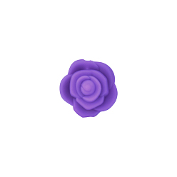 Dark Violet Food Grade Eco-Friendly Silicone Focal Beads, Chewing Beads For Teethers, DIY Nursing Necklaces Making, Rose, Dark Violet, 20.5x19x12.5mm