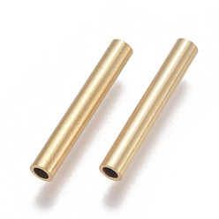 Golden Ion Plating(IP) 304 Stainless Steel Tube Beads, Golden, 20x3mm, Hole: 2mm
