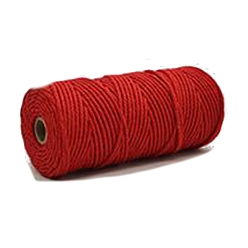FireBrick Cotton String Threads, Macrame Cord, Decorative String Threads, for DIY Crafts, Gift Wrapping and Jewelry Making, FireBrick, 4mm, about 109.36 Yards(100m)/Roll