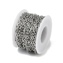 Нержавеющая Сталь Цвет 304 кабельные цепи из нержавеющей стали, несварные, с катушкой, цвет нержавеющей стали, 6x4x0.7 мм, около 32.8 футов (10 м) / рулон