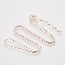 Розовое Золото Изготовление колье из латуни, с карабин-лобстерами , розовое золото , 18.5 дюйм (47.2 см), 1 мм