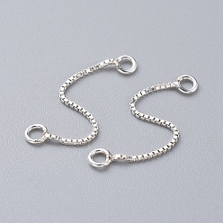 Silver Sterling Silver Box chain, Silver, 30x0.8mm, Hole: 1mm