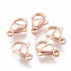 Real Rose Gold Plated 304 Stainless Steel Lobster Claw Clasps, Real Rose Gold Plated, 11x6.5x3.5mm, Hole: 1.2mm