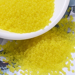 (RR136F) Матовый Прозрачный Желтый Миюки круглые бусины рокайль, японский бисер, 11/0, (rr 136 f) матовый прозрачный желтый, 11/0, 2x1.3 мм, отверстие : 0.8 мм, Около 1111 шт / 10 г