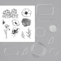 Цветок Прозрачные силиконовые штампы, для diy scrapbooking, фотоальбом декоративный, изготовление карт, цветок, 140x140 мм