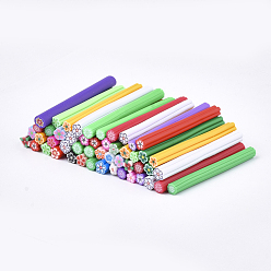 Mixed Color Handmade Polymer Clay Nail Art Decoration, Fashion Nail Care, No Hole Tubes, Flower, Mixed Color, 46~51x4~6x4~5
mm