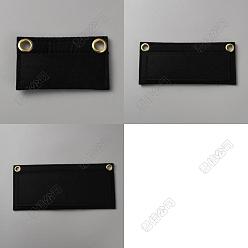 Черный 4шт. прямоугольный войлочный органайзер для сумочки, мини-формирователь сумки-конверта премиум-класса из фетра, аксессуары для сумок, прямоугольные, со сплавочной фурнитурой, золотые, чёрные, 93~245x55~110x3.5~8.5 мм, отверстие : 9.5~10 мм