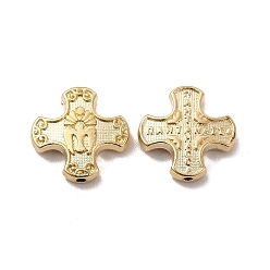 Golden Alloy Beads, Cross, Golden, 13.5x13.5x3mm, Hole: 1mm
