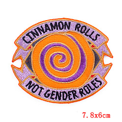 Orange Feminism Theme Computerized Embroidery Cloth Iron on/Sew on Patches, Costume Accessories, Orange, 60x78mm