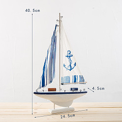 Medium Indian Anchor Sailboat Mediterranean style wooden sailboat model decoration smooth sailing desktop decoration home decoration craft boat gift