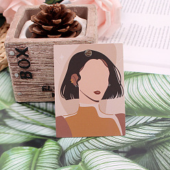 Шоколадный Бумажные карты дисплей ювелирных изделий, для серьги, прямоугольник с женским узором, цвет шоколада, 8x6 см, о 95~100 шт / комплект