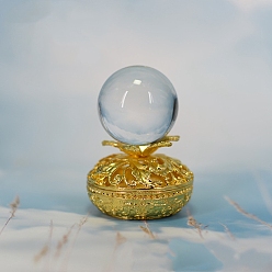 Oro Bases redondas de exhibición de bolas de cristal de aleación mini, soporte de exhibición de esfera de cristal, dorado, 65x46 mm