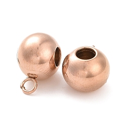 Rose Gold 304 Stainless Steel Tube Bails, Loop Bails, Rondelle Bail Beads, Rose Gold, 11x6.5x8mm, Hole: 3mm
