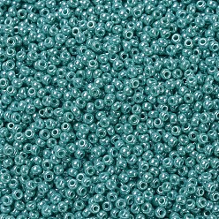 (RR435) Opaque Turquoise Green Luster MIYUKI Round Rocailles Beads, Japanese Seed Beads, 11/0, (RR435) Opaque Turquoise Green Luster, 11/0, 2x1.3mm, Hole: 0.8mm, about 5500pcs/50g