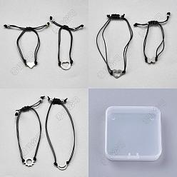 Mixed Shapes 3сумки 3 стили браслетов из нержавеющей стали, Браслеты из вощеного шнура для женщин и мужчин, разнообразные, разнообразные, внутренний диаметр: 1-3/4~3 дюйм (4.5~7.7 см), 1 сумка / стиль