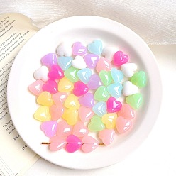 Mixed Color Imitation Jelly Style Acrylic Beads, Heart, Mixed Color, 17mm, about 340pcs/500g