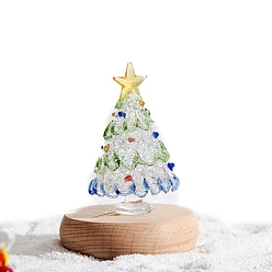 White Christmas Tree Lampwork Display Decorations, for Home Decoration, White, 50mm