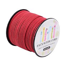 FireBrick Faux Suede Cord, Faux Suede Lace, Paper Box Packing, FireBrick, 3.0x1.4mm, about 98.43yards/roll(90m/roll)