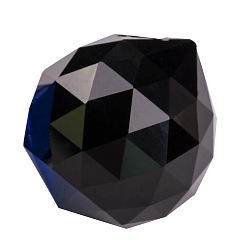 Black K9 Glass Pendants, Teardrop, Black, 30mm