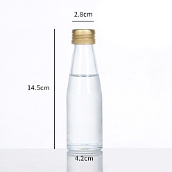 Прозрачный Стеклянная пустая бутылка с алюминиевыми завинчивающимися крышками, для варенья, йогурт, хранилище меда, прозрачные, 4.2x14.5 см, емкость: 100 мл (3.38 жидких унций)