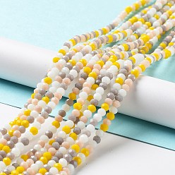Yellow Glass Beads Strands, Faceted, Rondelle, Yellow, 4x3mm, Hole: 0.4mm, about 123~127pcs/strand, 15.75~16.5 inch(40~42cm)