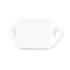 Белый Непрозрачные кабошоны из смолы, поддон, белые, 51x31x6.5 мм