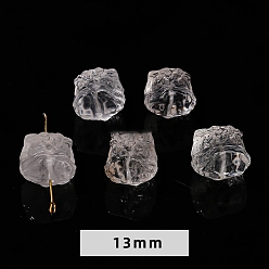 Lion Natural Quartz Crystal Carved Beads, DIY Jewelry Accessories, Lion, 13mm