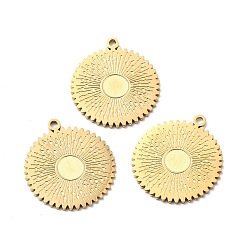 Golden Ion Plating(IP) 316 Surgical Stainless Steel Pendants, Gear, Golden, 20x18x1mm, Hole: 1.4mm