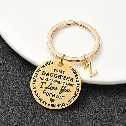 Letter Z Брелок для ключей из латуни и 201 нержавеющей стали ко Дню святого Валентина, литыми кольцами, Письмо Z, 6.2 см