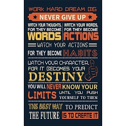 Разноцветный Картина из хлопка и льна, с рисунком слово, декоративные аксессуары, прямоугольные, красочный, 440x280 мм