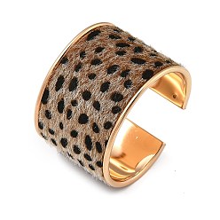 Золотой Сплав pu открытые манжеты браслеты браслеты, широкие браслеты для женщин, имитация шкуры леопарда, золотые, 1-3/4 дюйм (4.6 см), внутренний диаметр: 2-1/2 дюйм (6.2 см)